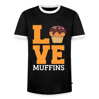 Muffin - Männer Kontrast-T-Shirt - Schwarz/Weiß - Vorne - AI Model Female 172 light (172cm) & AI Model Male 178 light (178cm)