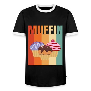 Muffin - Männer Kontrast-T-Shirt - Schwarz/Weiß - Vorne - AI Model Female 172 light (172cm) & AI Model Male 178 light (178cm)