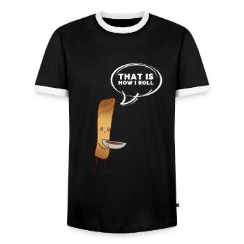Filipino Pride Pinoy Spring Roll Lumpia Thats How - T-shirt contrasté Homme - noir/blanc - Devant - AI Model Female 172 light (172cm) & AI Model Male 178 light (178cm)