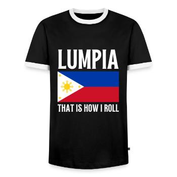 Filipino Pride Pinoy Spring Roll Lumpia Thats How - T-shirt contrasté Homme - noir/blanc - Devant - AI Model Female 172 light (172cm) & AI Model Male 178 light (178cm)