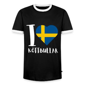 Sweden Swedish Meatball Mer Kötbullar - Männer Kontrast-T-Shirt - Schwarz/Weiß - Vorne - AI Model Female 172 light (172cm) & AI Model Male 178 light (178cm)