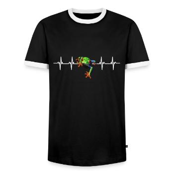 Agalychnis Callidryas Red Eyed Tree Frog - Männer Kontrast-T-Shirt - Schwarz/Weiß - Vorne - AI Model Female 172 light (172cm) & AI Model Male 178 light (178cm)