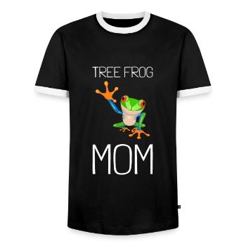 Agalychnis Callidryas Red Eyed Tree Frog - Männer Kontrast-T-Shirt - Schwarz/Weiß - Vorne - AI Model Female 172 light (172cm) & AI Model Male 178 light (178cm)