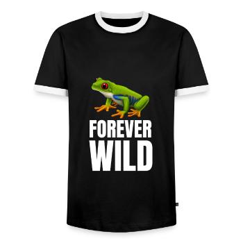 Agalychnis Callidryas Red Eyed Tree Frog - Männer Kontrast-T-Shirt - Schwarz/Weiß - Vorne - AI Model Female 172 light (172cm) & AI Model Male 178 light (178cm)