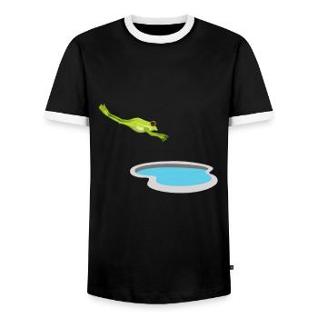 Agalychnis Callidryas Red Eyed Tree Frog - Männer Kontrast-T-Shirt - Schwarz/Weiß - Vorne - AI Model Female 172 light (172cm) & AI Model Male 178 light (178cm)