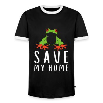 Agalychnis Callidryas Red Eyed Tree Frog - Männer Kontrast-T-Shirt - Schwarz/Weiß - Vorne - AI Model Female 172 light (172cm) & AI Model Male 178 light (178cm)