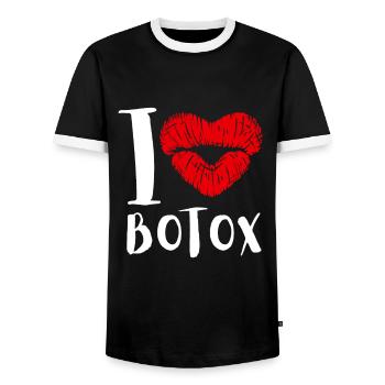 Botox Plastic Surgery And Aesthetic Nurse Injector - Men's Ringer Shirt - black/white - Front - AI Model Female 172 light (172cm) & AI Model Male 178 light (178cm)