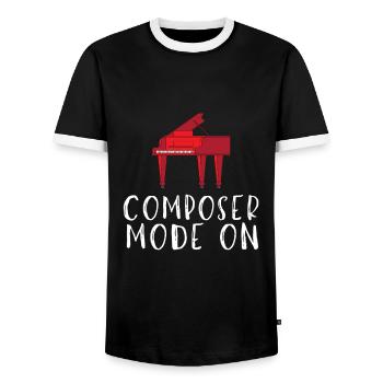 Licence de synchronisation Musique Baby Grand Piano - T-shirt contrasté Homme - noir/blanc - Devant - AI Model Female 172 light (172cm) & AI Model Male 178 light (178cm)