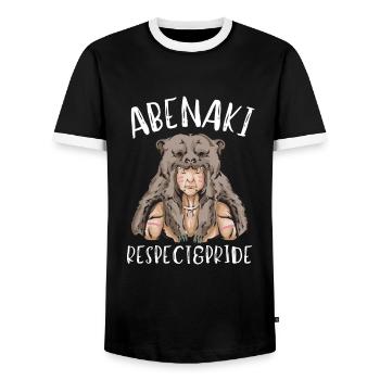 Native American Indian Abenaki - Männer Kontrast-T-Shirt - Schwarz/Weiß - Vorne - AI Model Female 172 light (172cm) & AI Model Male 178 light (178cm)