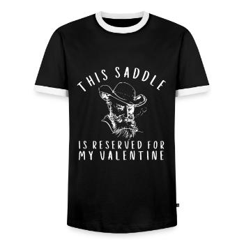 This Beard Is Taken - Bearded Man Valentines Day - Men's Ringer Shirt - black/white - Front - AI Model Female 172 light (172cm) & AI Model Male 178 light (178cm)