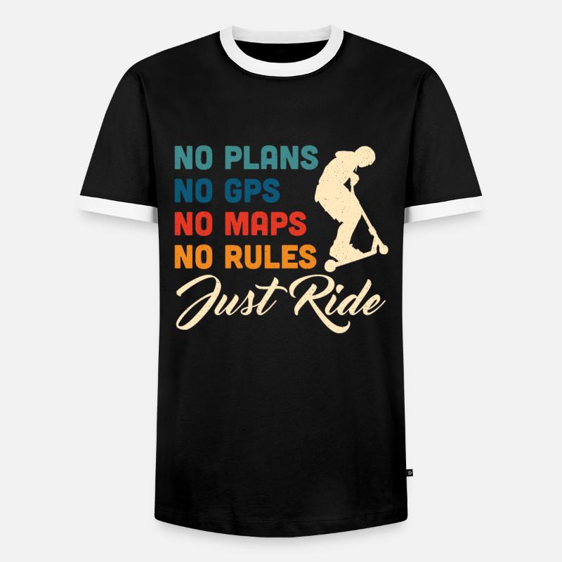 Scooter Roller Tretroller Geschenk - Männer Kontrast-T-Shirt - Schwarz/Weiß