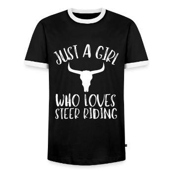 Future Bull Rider Steer Riding - T-shirt contrasté Homme - noir/blanc - Devant - AI Model Female 172 light (172cm) & AI Model Male 178 light (178cm)