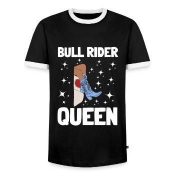 Future Bull Rider Steer Riding - T-shirt contrasté Homme - noir/blanc - Devant - AI Model Female 172 light (172cm) & AI Model Male 178 light (178cm)