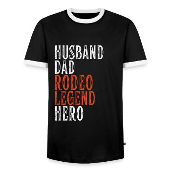 Future Bull Rider Steer Riding - T-shirt contrasté Homme - noir/blanc - Devant - AI Model Female 172 light (172cm) & AI Model Male 178 light (178cm)