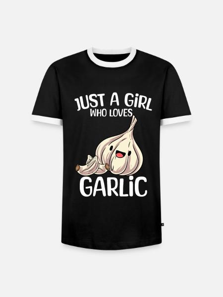 Knoblauch Knoblauchbrot Geschenk - Männer Kontrast-T-Shirt - Schwarz/Weiß