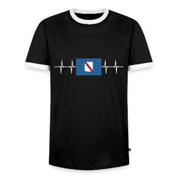 Italy Italian Campania - Männer Kontrast-T-Shirt - Schwarz/Weiß - Vorne - AI Model Female 172 light (172cm) & AI Model Male 178 light (178cm)