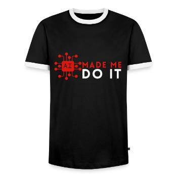 Artificial Intelligence Ai Chat - Men's Ringer Shirt - black/white - Front - AI Model Female 172 light (172cm) & AI Model Male 178 light (178cm)