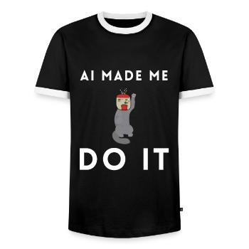 Artificial Intelligence Ai Chat - Men's Ringer Shirt - black/white - Front - AI Model Female 172 light (172cm) & AI Model Male 178 light (178cm)