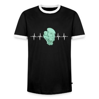 Artificial Intelligence Ai Chat - Men's Ringer Shirt - black/white - Front - AI Model Female 172 light (172cm) & AI Model Male 178 light (178cm)