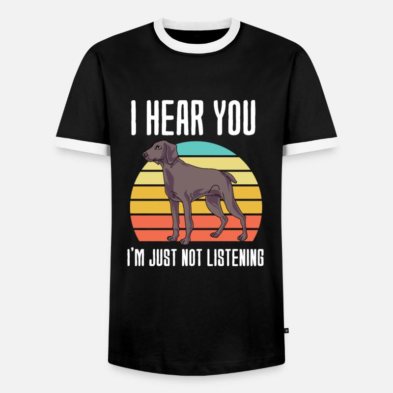 Weimaraner - Men's Ringer Shirt - black/white