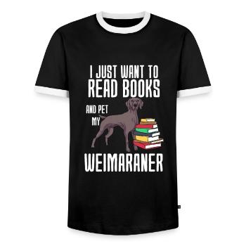 Weimaraner - Männer Kontrast-T-Shirt - Schwarz/Weiß - Vorne - AI Model Female 172 light (172cm) & AI Model Male 178 light (178cm)