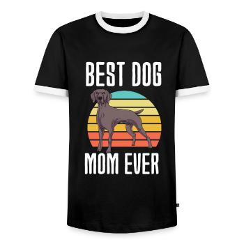 Weimaraner - Männer Kontrast-T-Shirt - Schwarz/Weiß - Vorne - AI Model Female 172 light (172cm) & AI Model Male 178 light (178cm)