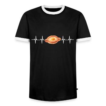 Drapeau géorgien - T-shirt contrasté Homme - noir/blanc - Devant - AI Model Female 172 light (172cm) & AI Model Male 178 light (178cm)