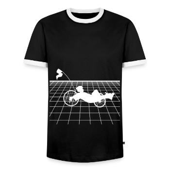 Recumbent Bike And Velomobil - Männer Kontrast-T-Shirt - Schwarz/Weiß - Vorne - AI Model Female 172 light (172cm) & AI Model Male 178 light (178cm)
