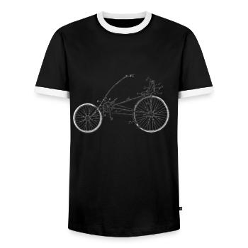 Recumbent Bike And Velomobil - Männer Kontrast-T-Shirt - Schwarz/Weiß - Vorne - AI Model Female 172 light (172cm) & AI Model Male 178 light (178cm)