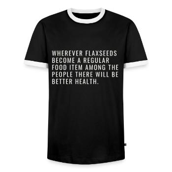 Superfood Flax Oil - Men's Ringer Shirt - black/white - Front - AI Model Female 172 light (172cm) & AI Model Male 178 light (178cm)