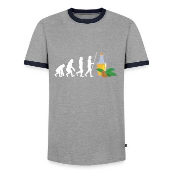 Superfood Flax Oil - Männer Kontrast-T-Shirt - Grau/Navy  - Vorne - AI Model Female 172 light (172cm) & AI Model Male 178 light (178cm)