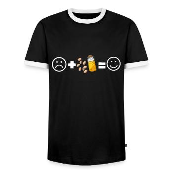 Superfood Flax Oil - Men's Ringer Shirt - black/white - Front - AI Model Female 172 light (172cm) & AI Model Male 178 light (178cm)