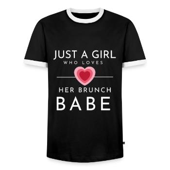Babes Who Brunch Squat - T-shirt contrasté Homme - noir/blanc - Devant - AI Model Female 172 light (172cm) & AI Model Male 178 light (178cm)