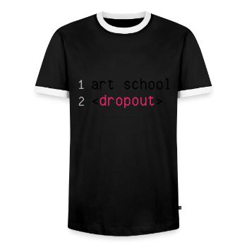 Art School Dropout - Men's Ringer Shirt - black/white - Front - AI Model Female 172 light (172cm) & AI Model Male 178 light (178cm)