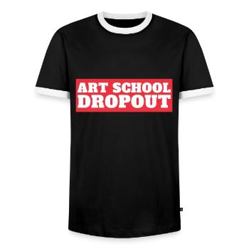 Art School Dropout - Men's Ringer Shirt - black/white - Front - AI Model Female 172 light (172cm) & AI Model Male 178 light (178cm)