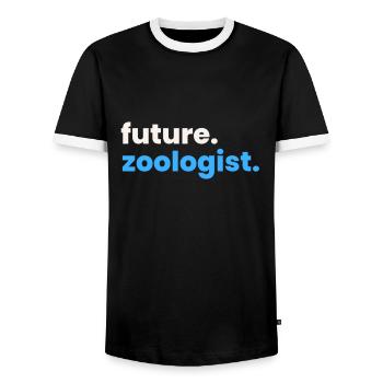 Future Zoologist Birthday Wildlife - T-shirt contrasté Homme - noir/blanc - Devant - AI Model Female 172 light (172cm) & AI Model Male 178 light (178cm)