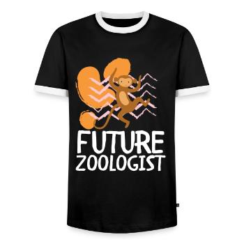 Future Zoologist Birthday Wildlife - T-shirt contrasté Homme - noir/blanc - Devant - AI Model Female 172 light (172cm) & AI Model Male 178 light (178cm)