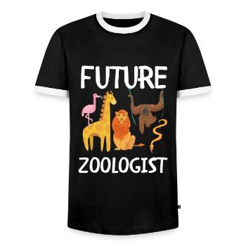 Future Zoologist Birthday Wildlife - T-shirt contrasté Homme - noir/blanc - Devant - AI Model Female 172 light (172cm) & AI Model Male 178 light (178cm)