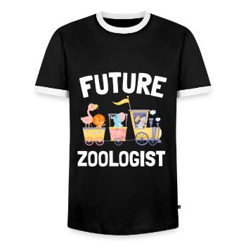 Future Zoologist Birthday Wildlife - T-shirt contrasté Homme - noir/blanc - Devant - AI Model Female 172 light (172cm) & AI Model Male 178 light (178cm)