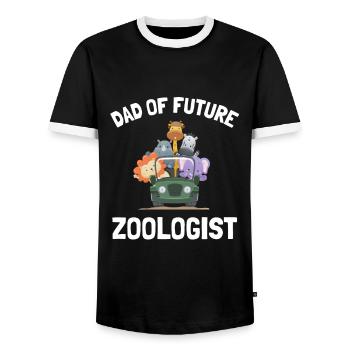 Future Zoologist Birthday Wildlife - T-shirt contrasté Homme - noir/blanc - Devant - AI Model Female 172 light (172cm) & AI Model Male 178 light (178cm)