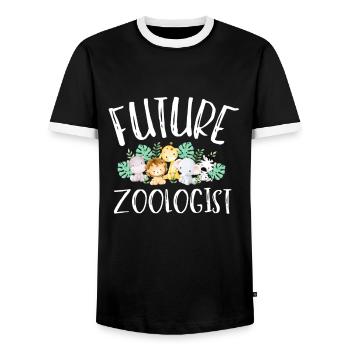 Future Zoologist Birthday Wildlife - T-shirt contrasté Homme - noir/blanc - Devant - AI Model Female 172 light (172cm) & AI Model Male 178 light (178cm)