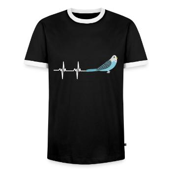 Blue Quaker Parrot Mom - Männer Kontrast-T-Shirt - Schwarz/Weiß - Vorne - AI Model Female 172 light (172cm) & AI Model Male 178 light (178cm)