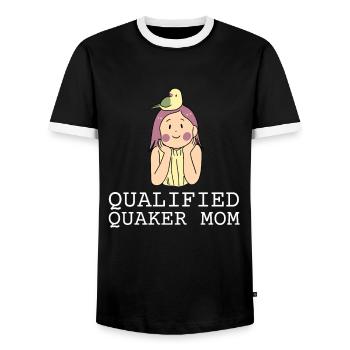 Blue Quaker Parrot Mom - Männer Kontrast-T-Shirt - Schwarz/Weiß - Vorne - AI Model Female 172 light (172cm) & AI Model Male 178 light (178cm)