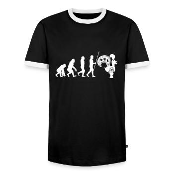 Galo De Barcelos Portuguese Rooster - Männer Kontrast-T-Shirt - Schwarz/Weiß - Vorne - AI Model Female 172 light (172cm) & AI Model Male 178 light (178cm)