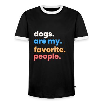 Dogs Are My Favorite People - Men's Ringer Shirt - black/white - Front - AI Model Female 172 light (172cm) & AI Model Male 178 light (178cm)