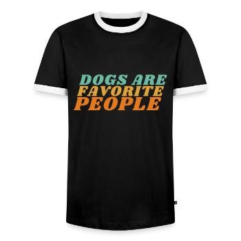 Dogs Are My Favorite People - Men's Ringer Shirt - black/white - Front - AI Model Female 172 light (172cm) & AI Model Male 178 light (178cm)