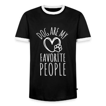Dogs Are My Favorite People - Men's Ringer Shirt - black/white - Front - AI Model Female 172 light (172cm) & AI Model Male 178 light (178cm)