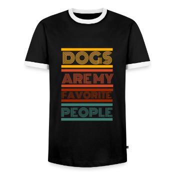 Dogs Are My Favorite People - Men's Ringer Shirt - black/white - Front - AI Model Female 172 light (172cm) & AI Model Male 178 light (178cm)