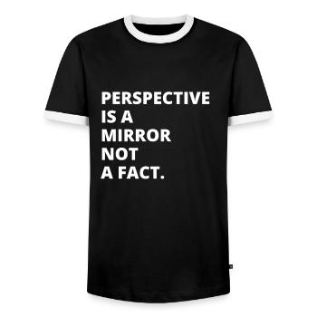 Débat philosophique Sentiment philoslothique - T-shirt contrasté Homme - noir/blanc - Devant - AI Model Female 172 light (172cm) & AI Model Male 178 light (178cm)