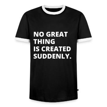 Philosophical Debate Feeling Philoslothical - Men's Ringer Shirt - black/white - Front - AI Model Female 172 light (172cm) & AI Model Male 178 light (178cm)